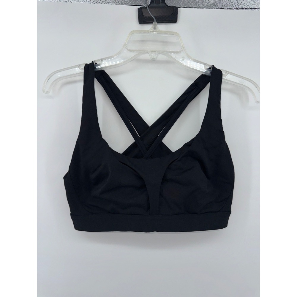 Lululemon Stash It All Bra size 10 Crisscross Back Closure Black Workout Bra